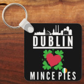 Dublin houdt van Mince Pies stadsgezicht Sleutelhanger (Voorkant)