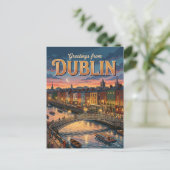 Dublin Ierland Briefkaart (Staand voorkant)