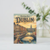Dublin Ierland Briefkaart (Staand voorkant)