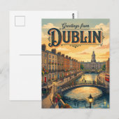 Dublin Ierland Briefkaart (Voorkant / Achterkant)