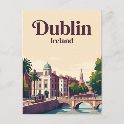 Dublin Ierland Briefkaart (Voorkant)