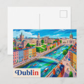 Dublin Ierland Briefkaart (Voorkant / Achterkant)