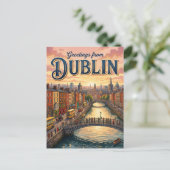Dublin Ierland Briefkaart (Staand voorkant)