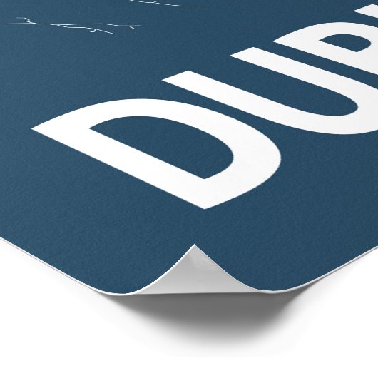 Dublin Ierland City Map Line Art Blue Print (Hoek)