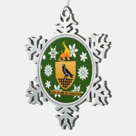 Dublin Ierland Crest Irish Tin Sneeuwvlok Ornament (Rechts)