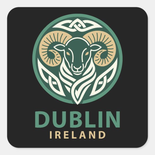 Dublin Ierland Europa Vierkante Sticker (Voorkant)