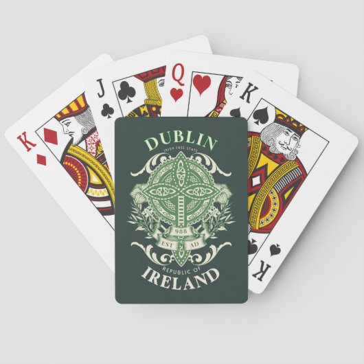 Dublin Ierland Ierse Keltisch Kruis Pokerkaarten (Achterkant)