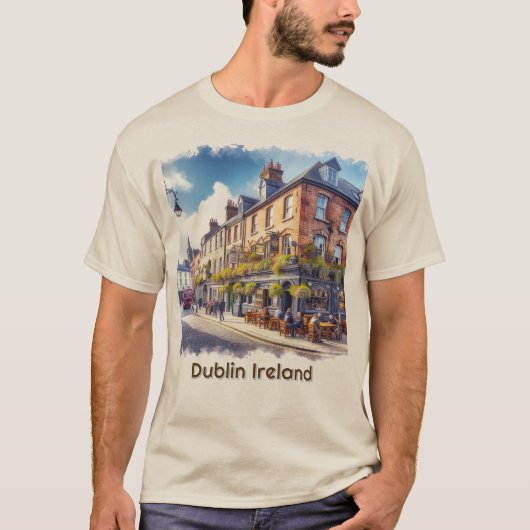 Dublin Ierland Ierse pub herenkleding T-shirt (Voorkant)