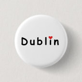 Dublin Ierland, ik hou van Dublin Ronde Button 3,2 Cm (Voorkant)