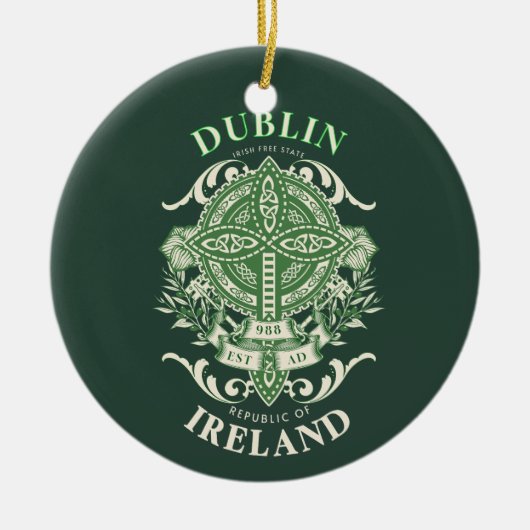 Dublin Ierland Irish Celtic Cross Keramisch Ornament (Voorkant)