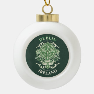 Dublin Ierland Irish Celtic Cross Keramische Bal Ornament