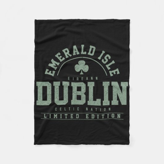 Dublin Ierland Klaverblad Iers St. Patricksdag Fleece Deken (Voorkant)