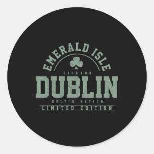 Dublin Ierland Klaverblad Iers St. Patricksdag  Ronde Sticker
