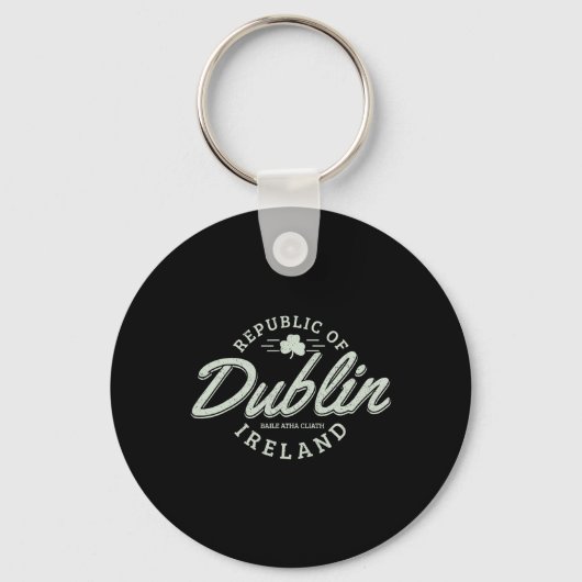 Dublin Ierland Klaverblad Ierse St. Patricks Dag Sleutelhanger (Voorkant)