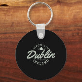 Dublin Ierland Klaverblad Ierse St. Patricks Dag Sleutelhanger (Voorkant)