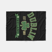 Dublin Ierland Klaverblad Shamrock St. Patrick's D Fleece Deken (Voorkant (Horizontaal))