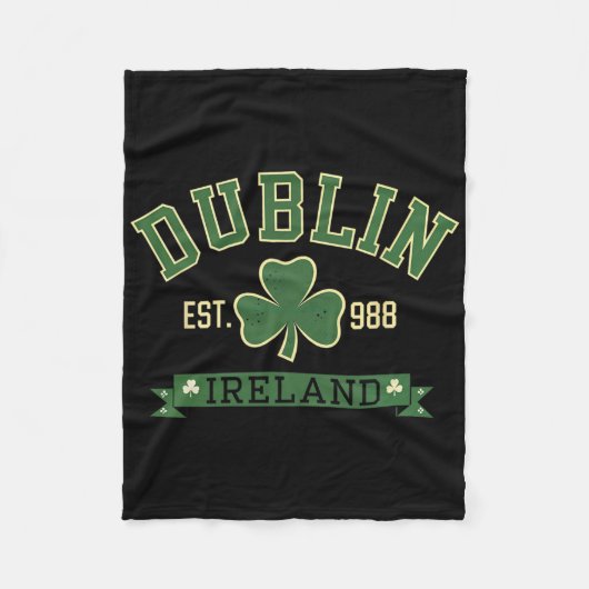 Dublin Ierland Klaverblad Shamrock St. Patrick's D Fleece Deken (Voorkant)