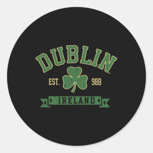 Dublin Ierland Klaverblad Shamrock St. Patrick's D Ronde Sticker
