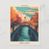 Dublin Ierland Kunst Elegante Vintage Reizen Briefkaart (Voorkant)