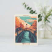 Dublin Ierland Kunst Elegante Vintage Reizen Briefkaart (Staand voorkant)