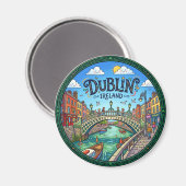 Dublin Ierland Magneet (Voorkant / Achterkant)