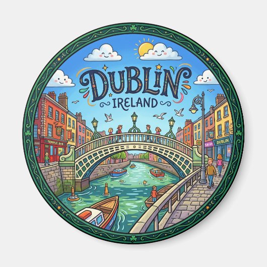 Dublin Ierland Magneet (Voorkant)