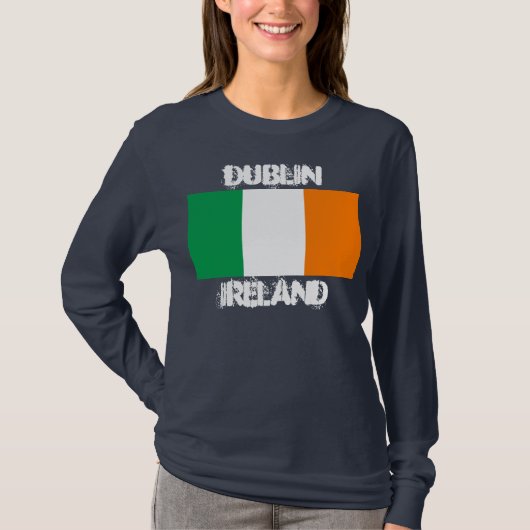 Dublin, Ierland met Ierse vlag T-shirt (Voorkant)