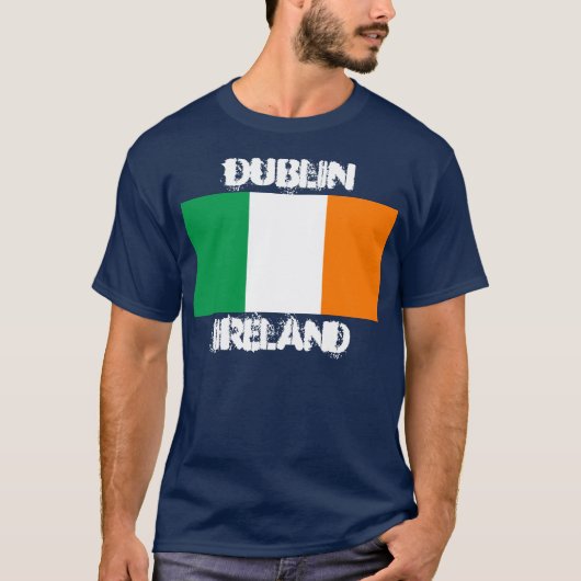 Dublin, Ierland met Ierse vlag T-shirt (Voorkant)
