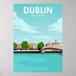 Dublin Ierland - Minimale illustratiereiskunst Poster