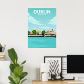 Dublin Ierland - Minimale illustratiereiskunst Poster (Thuiskantoor)
