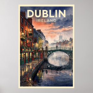 Dublin Ierland Oude Reisreclame Poster