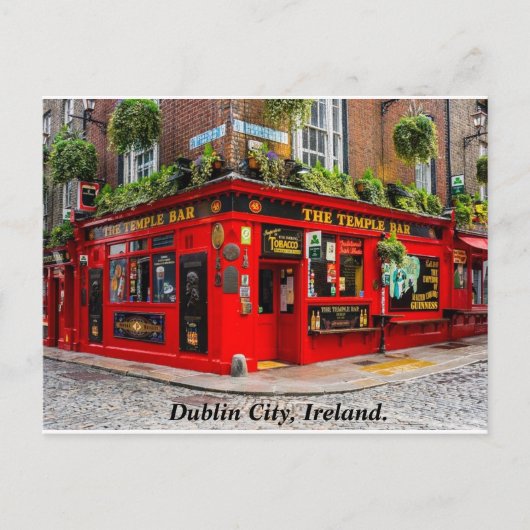 Dublin Ierland pub & cobblestone street Briefkaart (Voorkant)
