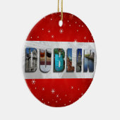 Dublin Ierland Reisfoto's Snowflake Kerstmis Keramisch Ornament (Rechts)