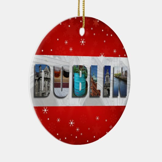 Dublin Ierland Reisfoto's Snowflake Kerstmis Keramisch Ornament (Rechts)