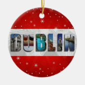 Dublin Ierland Reisfoto's Snowflake Kerstmis Keramisch Ornament (Voorkant)