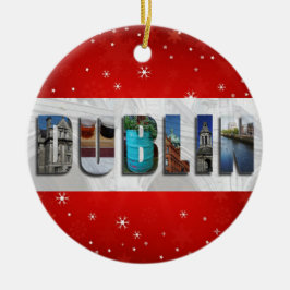 Dublin Ierland Reisfoto's Snowflake Kerstmis Keramisch Ornament