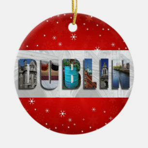 Dublin Ierland Reisfoto's Snowflake Kerstmis Keramisch Ornament