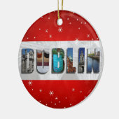 Dublin Ierland Reisfoto's Snowflake Kerstmis Keramisch Ornament (Links)