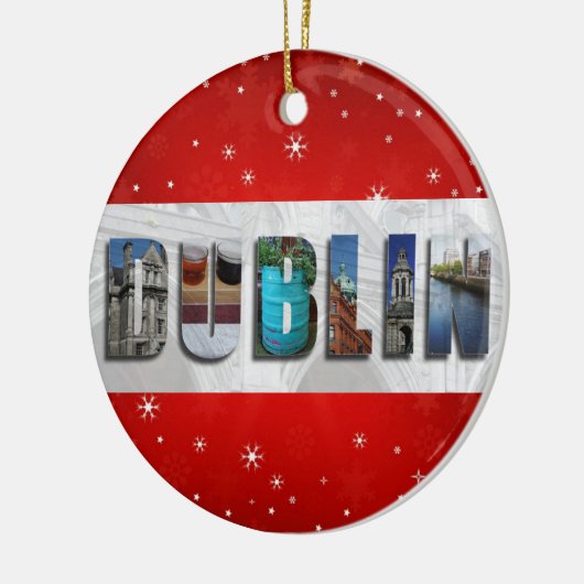 Dublin Ierland Reisfoto's Snowflake Kerstmis Keramisch Ornament (Links)
