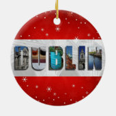 Dublin Ierland Reisfoto's Snowflake Kerstmis Keramisch Ornament (Achterkant)