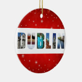 Dublin Ierland Reisfoto's Snowflake Kerstmis Keramisch Ornament (Rechts)