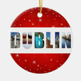 Dublin Ierland Reisfoto's Snowflake Kerstmis Keramisch Ornament