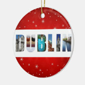 Dublin Ierland Reisfoto's Snowflake Kerstmis Keramisch Ornament (Links)