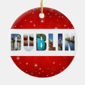Dublin Ierland Reisfoto's Snowflake Kerstmis Keramisch Ornament (Achterkant)