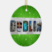 Dublin Ierland Reisfoto's Snowflake Kerstmis Keramisch Ornament (Rechts)
