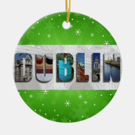 Dublin Ierland Reisfoto's Snowflake Kerstmis Keramisch Ornament