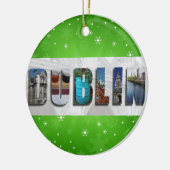 Dublin Ierland Reisfoto's Snowflake Kerstmis Keramisch Ornament (Links)