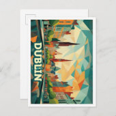 Dublin Ierland Reizen artistiek kleurrijk Briefkaart (Voorkant / Achterkant)