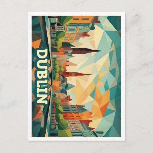 Dublin Ierland Reizen artistiek kleurrijk Briefkaart (Voorkant)