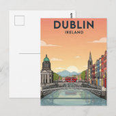 Dublin Ierland Reizen Briefkaart (Voorkant / Achterkant)